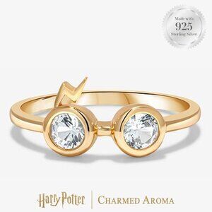 Harry Potter Glasses Ring, solid 925 Sterling Silver 10k Gold finish
